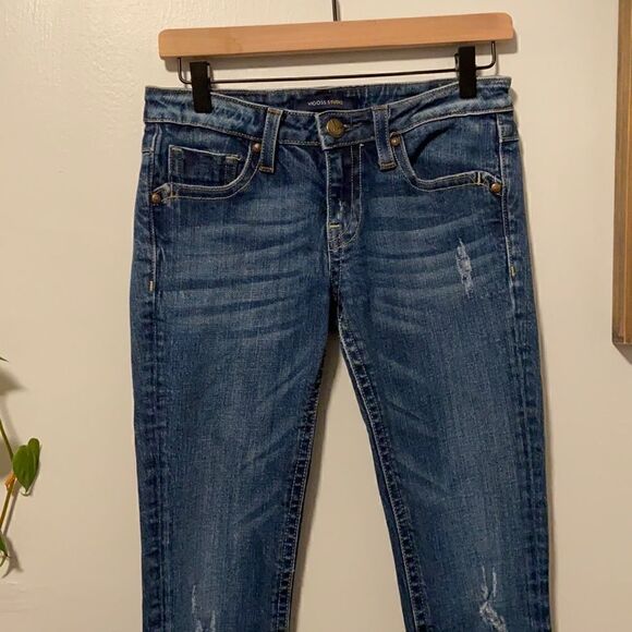 Vigoss Studio Medium Wash’ The Seattle’ Skinny Distressed Jeans Size 3/4 - Picture 9 of 16